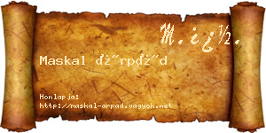 Maskal Árpád névjegykártya